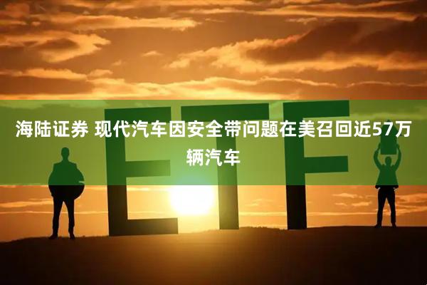海陆证券 现代汽车因安全带问题在美召回近57万辆汽车