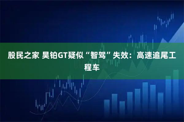 股民之家 昊铂GT疑似“智驾”失效：高速追尾工程车